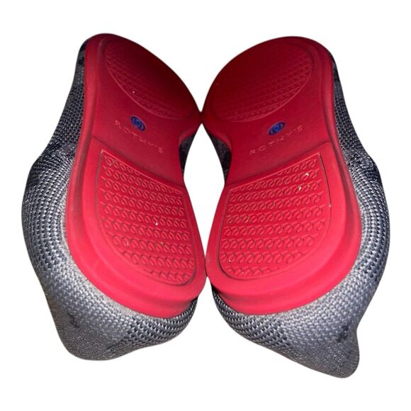 Womens Rothys Rothy’s The Flat Gray Camo Knit Red Sole Round Toe Ballet Flats 7 - Picture 5 of 5